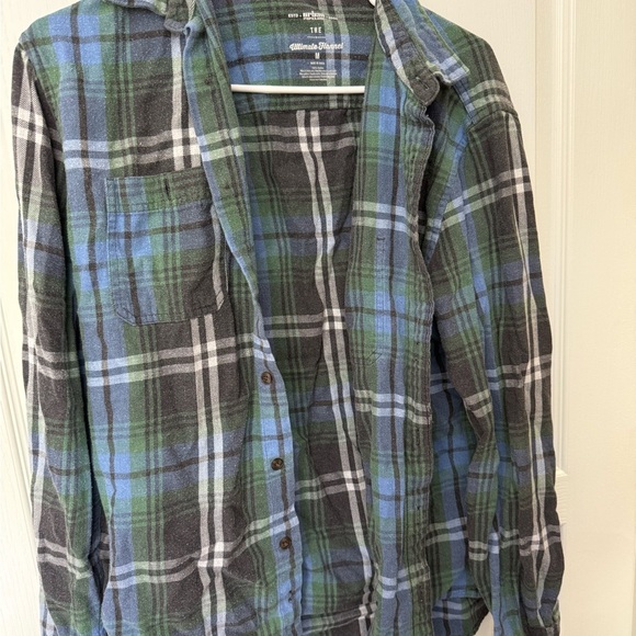 Urban Pipeline Green and Blue Checkered Flannel Shirt - Picture 3 of 6